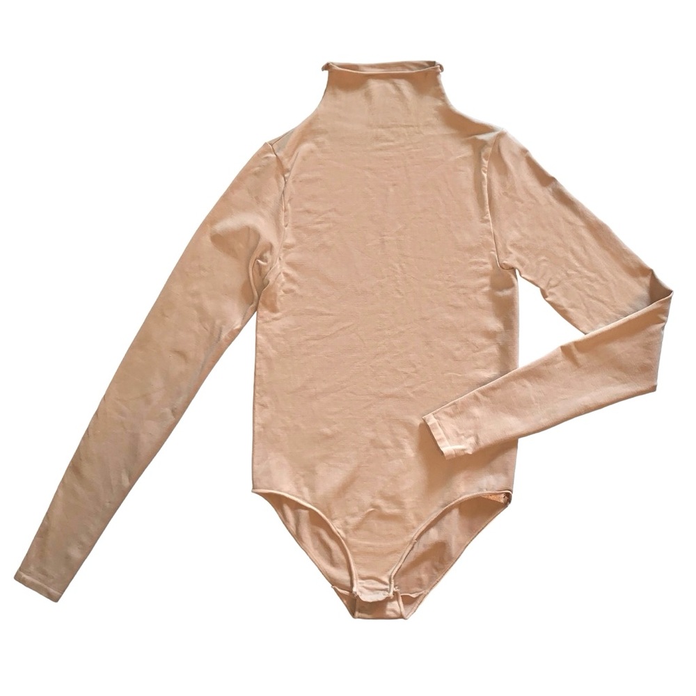 SKIMS Essential Mock Neck Long Sleeve Bodysuit Sienna Tan - Picture 3 of 11
